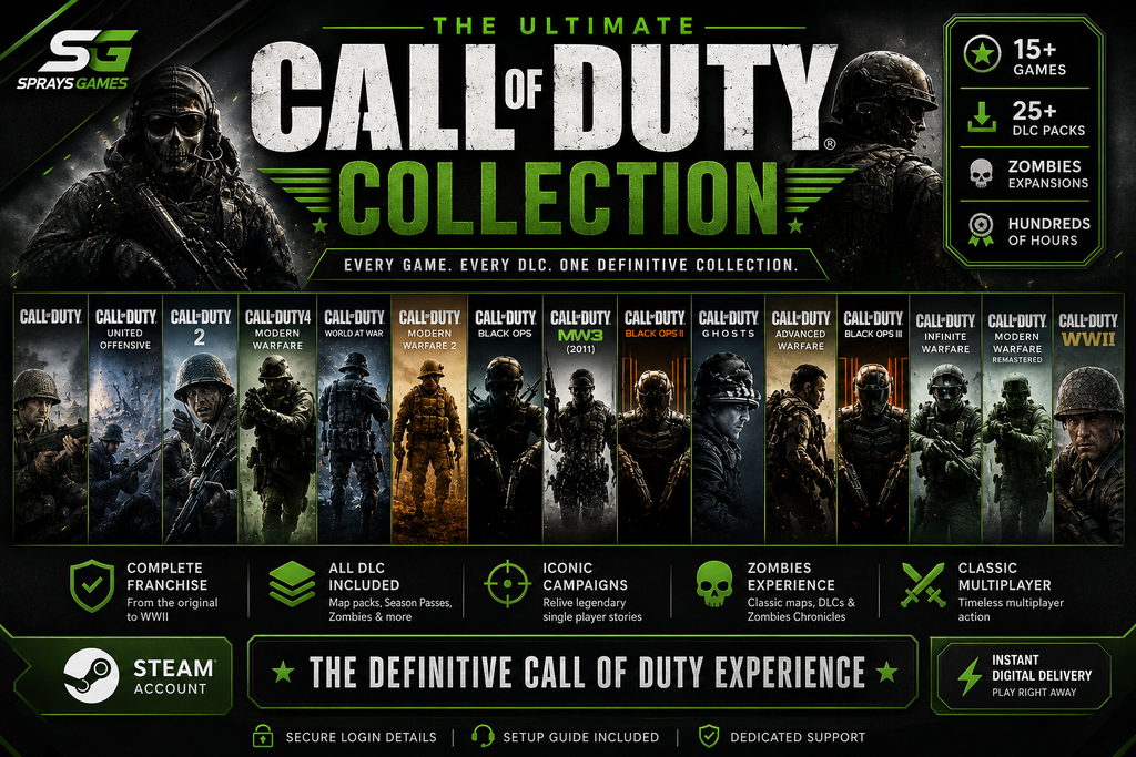 Call of Duty Complete Collection PC Steam Account | Complete Franchise + DLC | Instant Digital Download